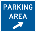 Parking area gore road sign (MUTCD D5-9b)
