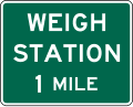 Weigh station (distance) road sign (MUTCD D8-1)