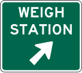 Weigh station (diagonal right arrow) road sign (MUTCD D8-3)