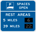 Truck parking availability - rest area road sign (MUTCD D9-16d)