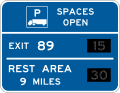 Truck parking availability - combined road sign (MUTCD D9-16e)