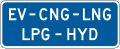 Alternative fuels corridor (2 lines) (plaque) road sign (MUTCD D9-19bP)