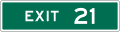 1 or 2 Digit Exit Number (plaque) road sign (MUTCD E1-5P)
