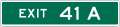 1 or 2 Digit Exit Number with single letter suffix (plaque) road sign (MUTCD E1-5bP)