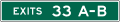 1 or 2 Digit Exit Number with dual letter suffix (plaque) road sign (MUTCD E1-5dP)