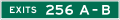 3 Digit Exit Number with dual letter suffix (plaque) road sign (MUTCD E1-5eP)
