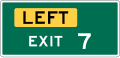 1 or 2 Digit Left Exit Number (plaque) road sign (MUTCD E1-5fP)