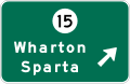 Exit Direction (3 Destinations) road sign (MUTCD E4-3)