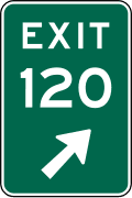 Narrow Exit Gore road sign (MUTCD E5-1c)