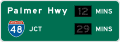 Post-Interchange Travel Time road sign (MUTCD E7-4)