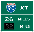 Distance and Travel Time road sign (MUTCD E7-5)