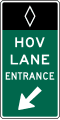 Preferential Lane Entrance Gore road sign (MUTCD E8-1)