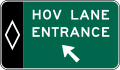 Preferential Lane Entrance Direction (Post-Mounted) road sign (MUTCD E8-2a)