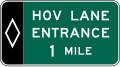 Preferential Lane Entrance Advance road sign (MUTCD E8-3)