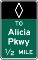 Preferential Lane Intermediate Egress Advance road sign (MUTCD E8-6)