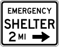 Emergency Shelter road sign (MUTCD EM4-1)