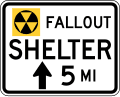 Fallout Shelter road sign (MUTCD EM4-1b)