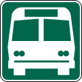 Bus station road sign (MUTCD I3-6)