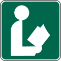 Library road sign (MUTCD I4-1)