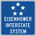 Eisenhower interstate system road sign (MUTCD M1-10)