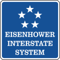 Eisenhower interstate system road sign (MUTCD M1-10a)