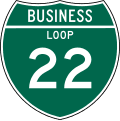 Off interstate business route marker (loop) (2 digits) road sign (MUTCD M1-2)