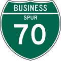 Off interstate business route marker (spur) (2 digits) road sign (MUTCD M1-3)