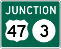 Combination junction (2 route signs) road sign (MUTCD M2-2)
