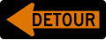Detour Left Arrow road sign (MUTCD M4-10L)