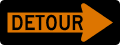 Detour Right Arrow road sign (MUTCD M4-10R)