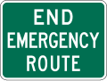 End Emergency Route road sign (MUTCD M4-12)