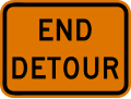 End detour road sign (MUTCD M4-8a)