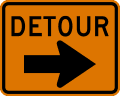Detour Right Arrow road sign (MUTCD M4-9R)