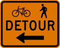 Bicycle and Pedestrian Detour Left Arrow road sign (MUTCD M4-9aL)