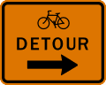 Bicycle Detour Right Arrow road sign (MUTCD M4-9cR)