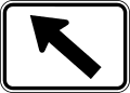 Diagonal Left Directional Arrow road sign (MUTCD M6-2PL)