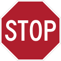 Stop road sign (MUTCD R1-1)
