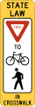 In-street trail crossing road sign (MUTCD R1-6d)