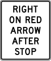 Right on red arrow after stop road sign (MUTCD R10-17a)