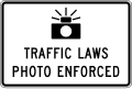 Traffic laws photo enforced road sign (MUTCD R10-18)