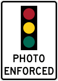 Traffic signal photo enforced road sign (MUTCD R10-18a)
