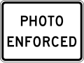 Photo enforced (plaque) road sign (MUTCD R10-19aP)