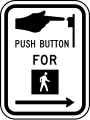 Push button for pedestrian signal road sign (MUTCD R10-3)