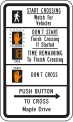 Crosswalk signal instructions road sign (MUTCD R10-3i)
