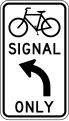 Bicycle signal mandatory movement (turn) road sign (MUTCD R10-40)