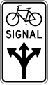 Bicycle signal optional movement (all) road sign (MUTCD R10-41b)