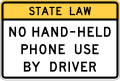 No hand-held phone use by driver road sign (MUTCD R16-15)