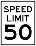 Speed limit road sign (MUTCD R2-1)