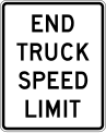 End truck speed limit road sign (MUTCD R2-14)