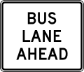 Bus lane ahead (overhead) road sign (MUTCD R3-15d)